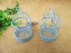 6Pcs Blue Mini Birdcages Baby Shower Favor Wall Hanging Cage