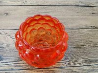 5Pcs Glass Lotus Pattern Tea Light Holder - Orange