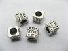 50 Charms Metal Cube European Beads ac-sp520