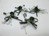 200 Black White Bowknot DIY Craft Flower Embellishment w/Bead