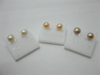 100Pairs Fresh Water Genuine Pearl Earring Studs Mixed