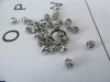 300Pcs Alloy Antique Silver Flower Beads Pendants 5mm