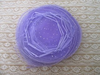 100Pcs Purple Round Circles Organza Pouch Wedding Favor Bag 24cm