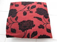 2Pcs HQ Red Lotus Hemp Pillow Cushion Covers 43cm