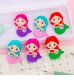 48Pcs Mermaid Shaped Erasers Children School Use Mixed Color
