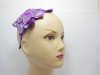 12 Slim Hair Band with Attached Sequin Flower - Purple