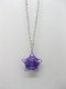 5X Chain Necklaces w/Purple Flower Pendant Iron Art
