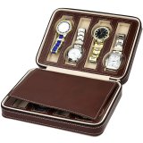 1Pc Brown Watch Storage 8 Compartment Display Case