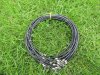 12Pcs Black Leather Strings With Connector For Necklace 52cm