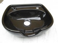1X Black Ceramic Shampoo Sink Basin 52x57cm NO Accessory