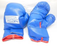 1 Pair Quality Leatherette Boxing Gloves Blue
