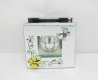 10X Glass Tea Light Holder Yellow Flower Butterfly 10X Glass Tea Light Holder Yellow Flower Butterfly