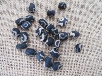 100Pcs Normal Quality Black Drum Gemstone Beads 14x10mm