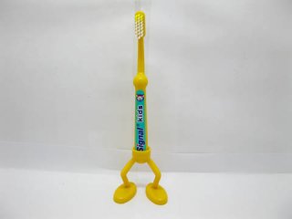 48Pcs Kid Yellow Clean Morning Toothbrushes with Stand Holder