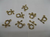 100 Sets Antique Bronze Rope Toggle Clasps 15mm finding