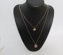 3Pcs 2-String Metal Chain Necklace Assorted with Gemstone Pendan