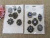 6Sheet Alloy Bronze Baroque Design Beads Charms Pendants Sticker