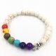 12Pcs Healing White Turo Bead Yoga Bracelet 7 Gemstone Chakra