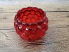 10Pcs Glass Lotus Pattern Tea Light Holder - Red