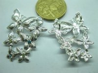 45 Alloy Metal Butterfly Pendants Jewelery Finding