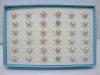 36 Round Rings with Pearl Top Mixed Colour ri-m109