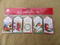40Pcs Christmas Card Gift Tags/ Present Tags Assorted 11x5.5cm