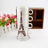 1Set x 4Pcs Eiffel Tower Stacking Ceramic Cup Coffee Mug