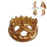 12 Inflatable Golden Crown Tiara Blow-up Toys for Kids