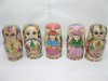 5Sets Russian Wooden 5 Nesting Dolls toy-o10