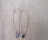 12Pcs Handmade Hemp Knitted Necklace with Hematite Pendants