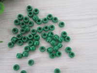 1100 Plastic Green Barrel Pony Beads 6x8mm