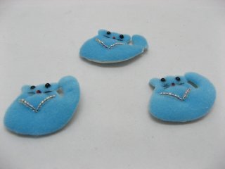 100pcs Blue Padded Appliques Craft Cats Embellishments