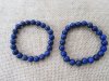 5Pcs Elastic Blue Dyed Gemstone Beaded Bracelets Assorted