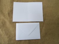 25Sets New Blank DIY White Envelopes & Cards
