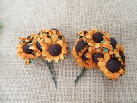 10Bundle X 8Pcs Craft Scrapbooking Wedding Decor Paper Sunflower