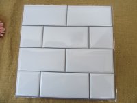5Pcs White Self-Adhesive Wall Tile Sticker Brick Wall Sticker