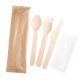 50Sets Disposable Individual Packing Forks Spoons Knives Tissue