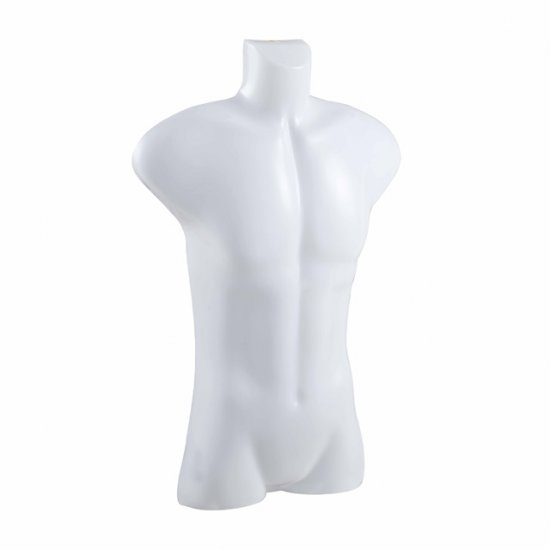 5X New White Male Torso Mannequins w/Hanging Hook - Click Image to Close