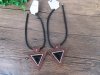 12Pcs Fashion Leatherette Cord Necklace with Diamond Triangle Pe