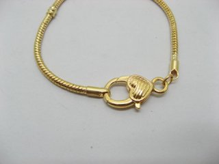 4Pcs Golden Heart Clasp European Bracelet 21cm ac-str258