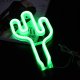 1Pc Romantic Freestanding Green Cactus Neon Sign Led Night Light