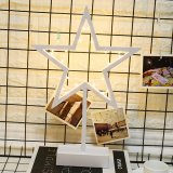1Pc Romantic Battery Operate Star Shaped Tabletop Lamp Night