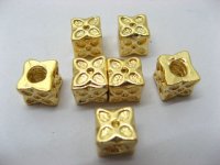 10Pcs 18K Gold Plated European Cubic Thread Beads ac-sp380