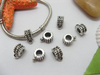 20pcs Tibetan Silver Circle Bail Beads European Design