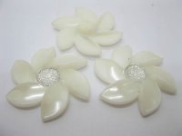 20Pcs Pearl White Flower Hairclip Jewelry Finding Beads 6cm