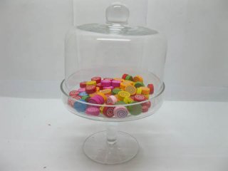 1X Wedding Event Glass Cake Stand/Jar with Lid 25cm