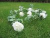 4Pcs White 7 Flower Head Artificial Peony Leaf Garland Vine Stri