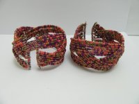 12Pcs Open Ended Bangle Multi Loop Seed Beads Bracelet