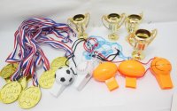 36Bags Tropies & Golden Medals & Assorted Whistles 3 Designs