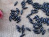 500g (1150Pcs) Black Faux Rice Beads Loose Beads 6x18mm